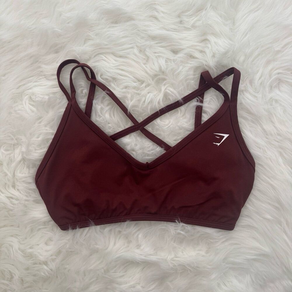 Gymshark Burgundy Crisscross Sports Bra